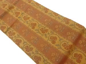 縞に花唐草模様織出し名古屋帯